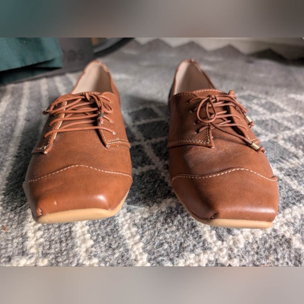 Neuaura vegan Oxford shoes tan brown Gorgeous Fall Autumn 🍁 - Picture 5 of 7